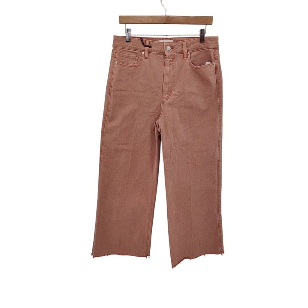 PAIGE Anessa High-Rise Wide-Leg Jeans Pink 31
